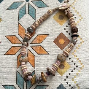 Handcrafted heavy Beaded Necklace - Earth Tones